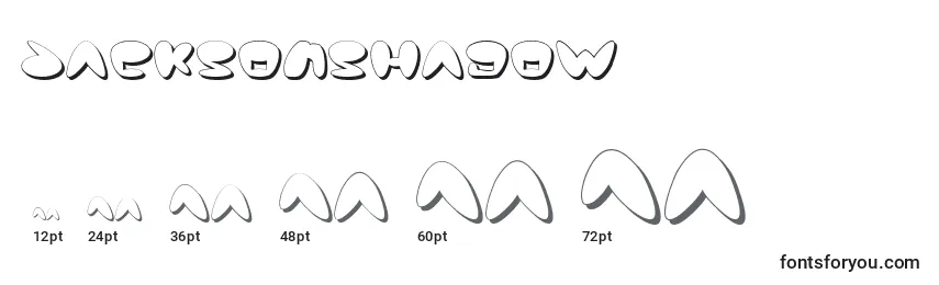 Размеры шрифта JacksonShadow