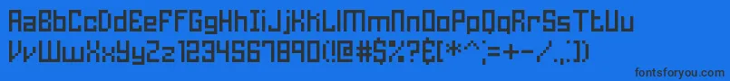 HomespunTtBrk Font – Black Fonts on Blue Background