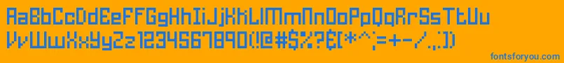 fuente HomespunTtBrk – Fuentes Azules Sobre Fondo Naranja