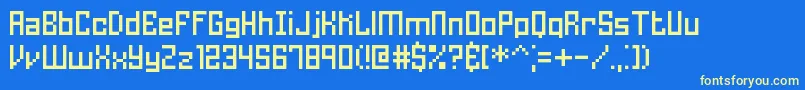フォントHomespunTtBrk – 黄色の文字、青い背景