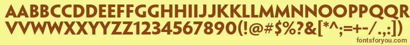 フォントPenumbrasansstdBold – 茶色の文字が黄色の背景にあります。