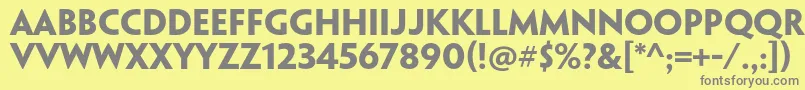 フォントPenumbrasansstdBold – 黄色の背景に灰色の文字