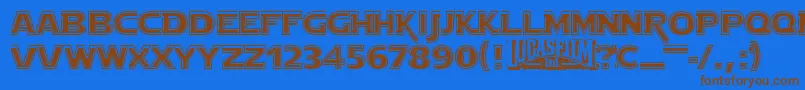 Starjout Font – Brown Fonts on Blue Background