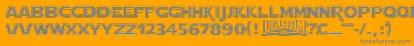 Starjout-Schriftart – Graue Schriften auf orangefarbenem Hintergrund