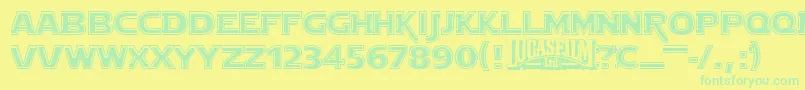 Starjout Font – Green Fonts on Yellow Background