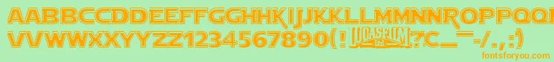 Starjout Font – Orange Fonts on Green Background