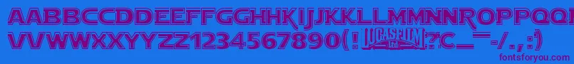 Starjout Font – Purple Fonts on Blue Background