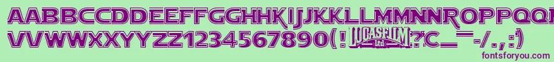 Starjout Font – Purple Fonts on Green Background