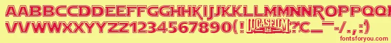 Starjout Font – Red Fonts on Yellow Background