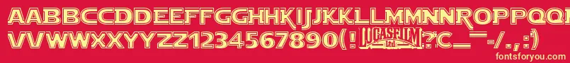 Starjout Font – Yellow Fonts on Red Background