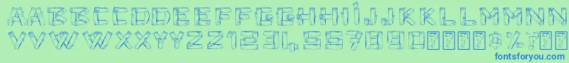 Timbers Font – Blue Fonts on Green Background