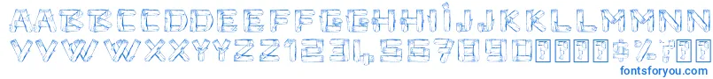 Timbers-Schriftart – Blaue Schriften auf weißem Hintergrund