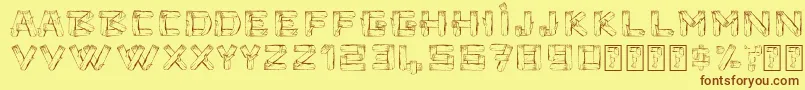 Timbers Font – Brown Fonts on Yellow Background