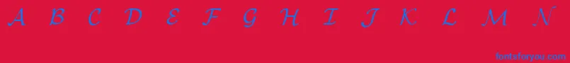 EuclidMathOne-Schriftart – Blaue Schriften auf rotem Hintergrund