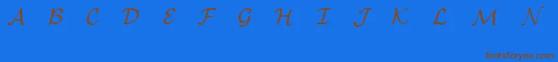 EuclidMathOne-Schriftart – Braune Schriften auf blauem Hintergrund