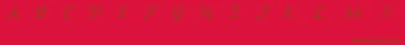 EuclidMathOne-Schriftart – Braune Schriften auf rotem Hintergrund