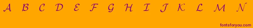 EuclidMathOne-Schriftart – Violette Schriften auf orangefarbenem Hintergrund