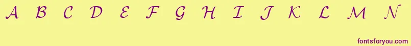 EuclidMathOne-Schriftart – Violette Schriften auf gelbem Hintergrund