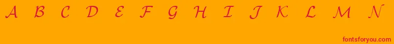 EuclidMathOne-Schriftart – Rote Schriften auf orangefarbenem Hintergrund