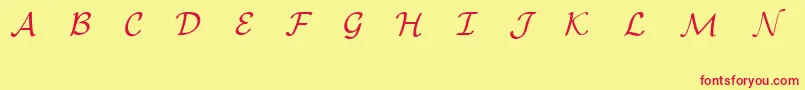 EuclidMathOne-Schriftart – Rote Schriften auf gelbem Hintergrund