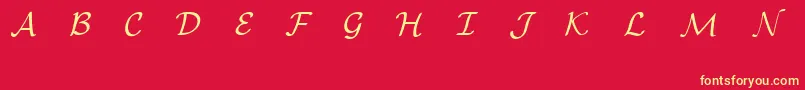 EuclidMathOne-Schriftart – Gelbe Schriften auf rotem Hintergrund