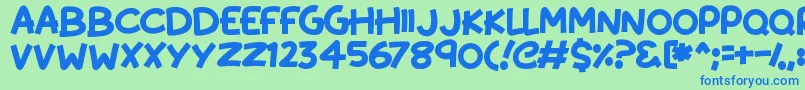 KissyHugs Font – Blue Fonts on Green Background