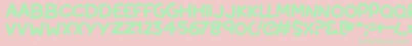 KissyHugs Font – Green Fonts on Pink Background