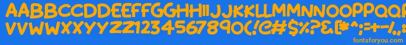 KissyHugs Font – Orange Fonts on Blue Background