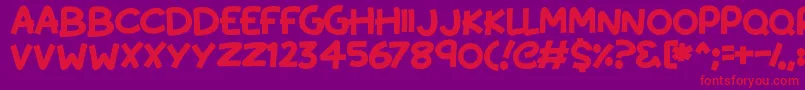 KissyHugs Font – Red Fonts on Purple Background