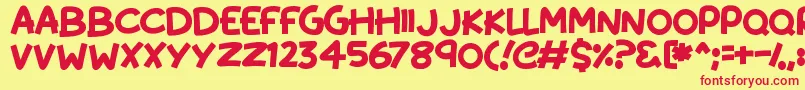 KissyHugs Font – Red Fonts on Yellow Background