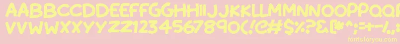 KissyHugs Font – Yellow Fonts on Pink Background