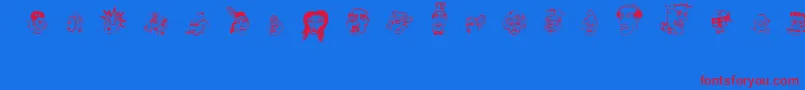 21heads Font – Red Fonts on Blue Background