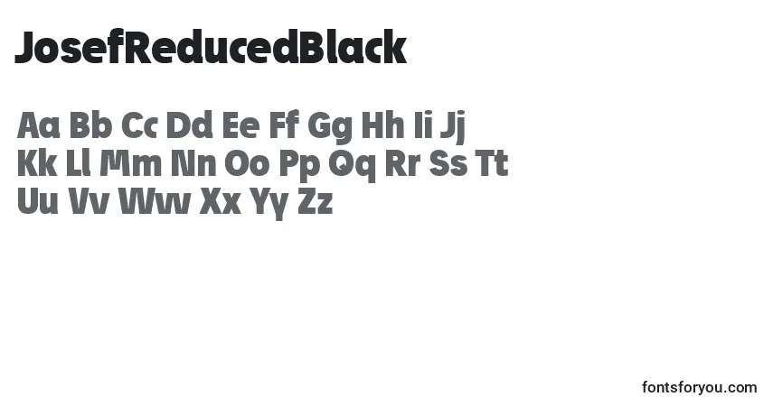 Шрифт JosefReducedBlack (112925) – алфавит, цифры, специальные символы