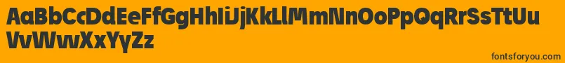 JosefReducedBlack Font – Black Fonts on Orange Background