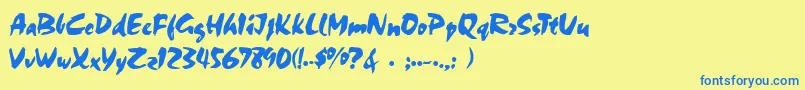 ChalkRegular Font – Blue Fonts on Yellow Background