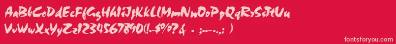ChalkRegular Font – Pink Fonts on Red Background