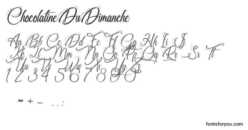 Шрифт ChocolatineDuDimanche – алфавит, цифры, специальные символы