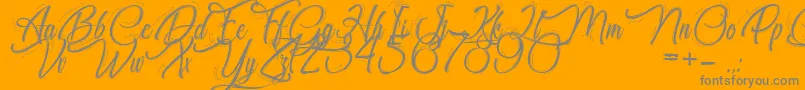 ChocolatineDuDimanche-Schriftart – Graue Schriften auf orangefarbenem Hintergrund