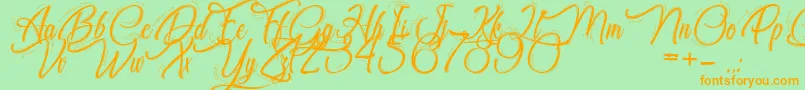 ChocolatineDuDimanche Font – Orange Fonts on Green Background