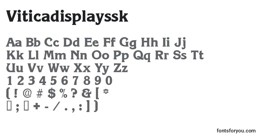 Czcionka Viticadisplayssk – alfabet, cyfry, specjalne znaki