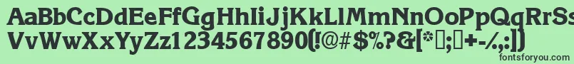 フォントViticadisplayssk – 緑の背景に黒い文字