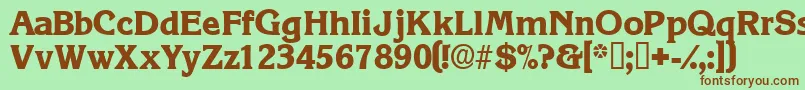 Шрифт Viticadisplayssk – коричневые шрифты на зелёном фоне