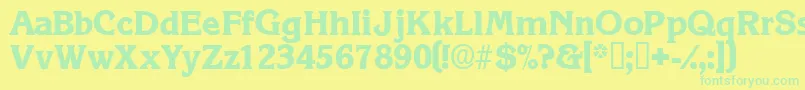 Viticadisplayssk Font – Green Fonts on Yellow Background