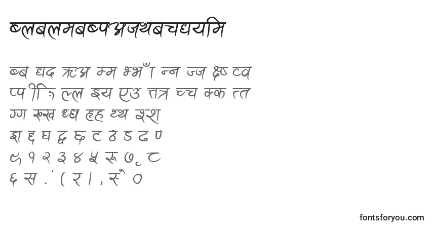 A fonte AnandaAkchyarBold – alfabeto, números, caracteres especiais