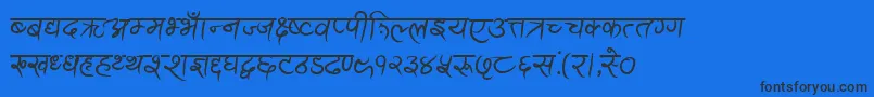 AnandaAkchyarBold Font – Black Fonts on Blue Background