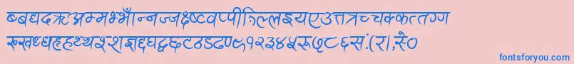 AnandaAkchyarBold Font – Blue Fonts on Pink Background