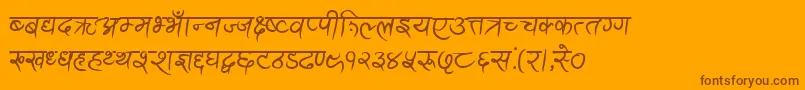 AnandaAkchyarBold Font – Brown Fonts on Orange Background