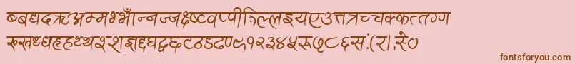 AnandaAkchyarBold Font – Brown Fonts on Pink Background