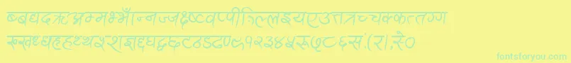 AnandaAkchyarBold Font – Green Fonts on Yellow Background