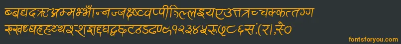 フォントAnandaAkchyarBold – 黒い背景にオレンジの文字